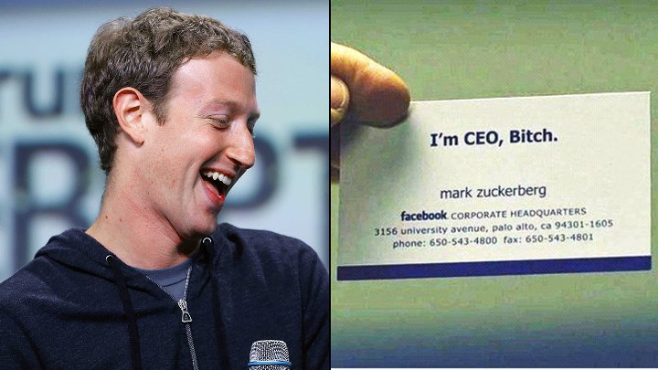 mark zuckerberg facebook visitekaartjes