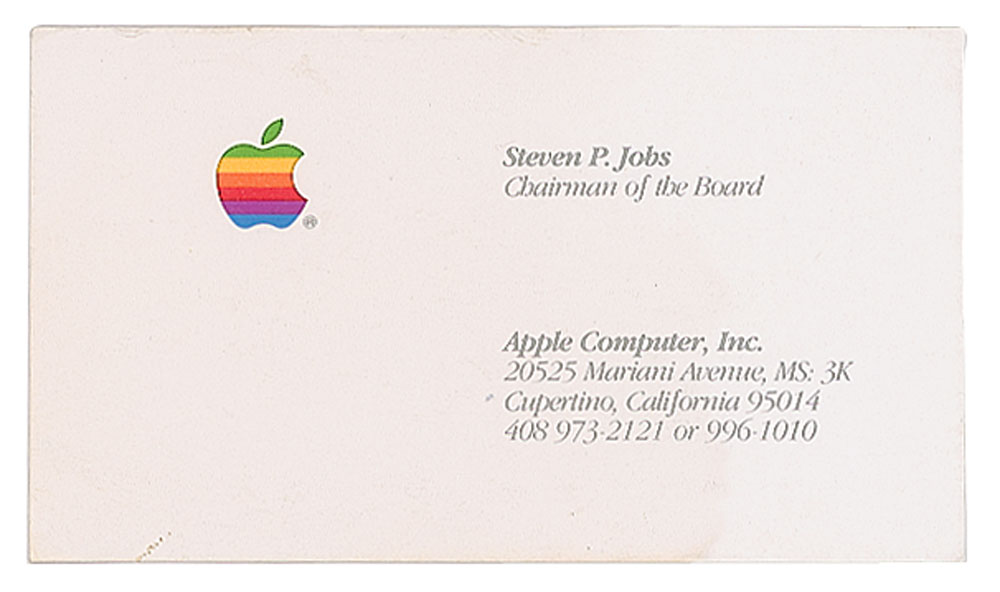 Steve Jobs visitekaartje