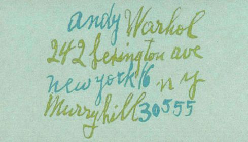 Andy Warhol visitekaartje